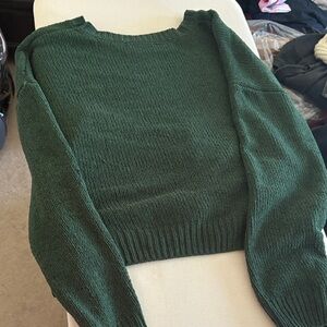 Double Zero Deep Green Scoop Neck Knit Sweater